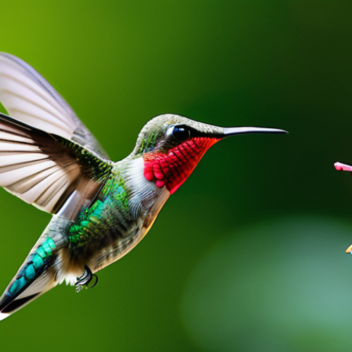 Home 6 Courtship Ritual**
"A male hummingbird performing an elaborate courtship dance for a female hummingbird in a lush garden setting, showcasing vibrant colors and intricate flight patterns, fully clothed (hummingbirds), appropriate content, safe for work, perfect anatomy (hummingbirds), natural proportions (hummingbirds), professional wildlife photography, detailed feathers, family-friendly."
**