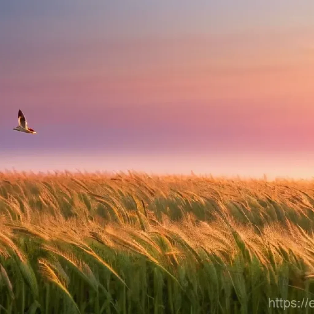 종달새의 울음소리 특징 - **Prompt:** A common skylark (Alauda arvensis) in the peak of its "aerial concert," captured mid-fli...