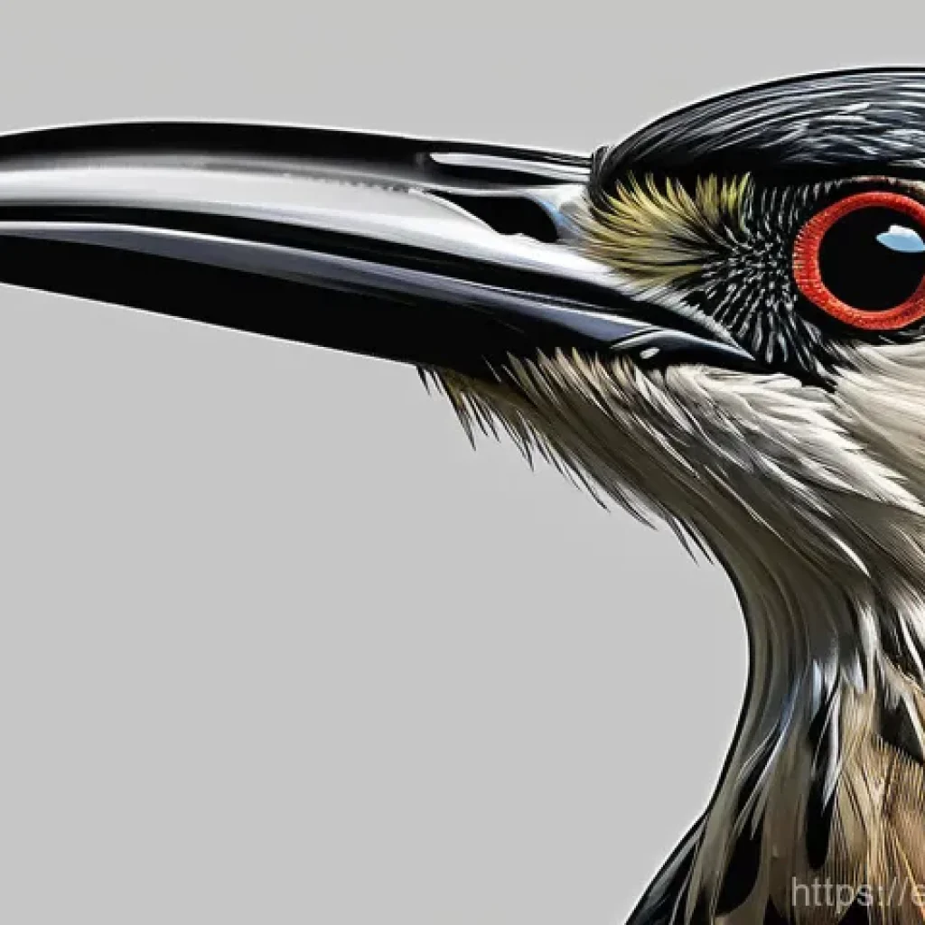 딱따구리의 소리 연구 - **Prompt:** A highly detailed scientific illustration of a woodpecker's head in motion, mid-strike o...