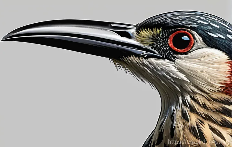 딱따구리의 소리 연구 - **Prompt:** A highly detailed scientific illustration of a woodpecker's head in motion, mid-strike o...