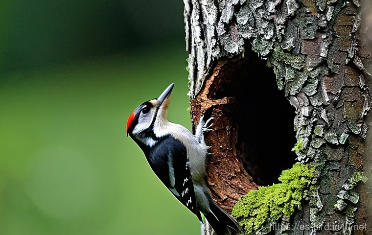 딱따구리의 소리 연구 - **Prompt:** A dynamic and atmospheric scene in a vibrant, sun-dappled forest, capturing multiple woo...