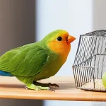 Home 10 조류 사육 초보자 가이드 - **Prompt:** A heartwarming scene of a responsible adult or older teenager carefully preparing a spac...