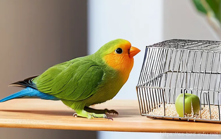 조류 사육 초보자 가이드 - **Prompt:** A heartwarming scene of a responsible adult or older teenager carefully preparing a spac...