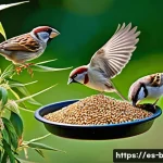 Home 15 참새 먹이 급여법 - **Prompt 1: A Vibrant Sparrow Feast**
An ultra-realistic, highly detailed image of several healt...